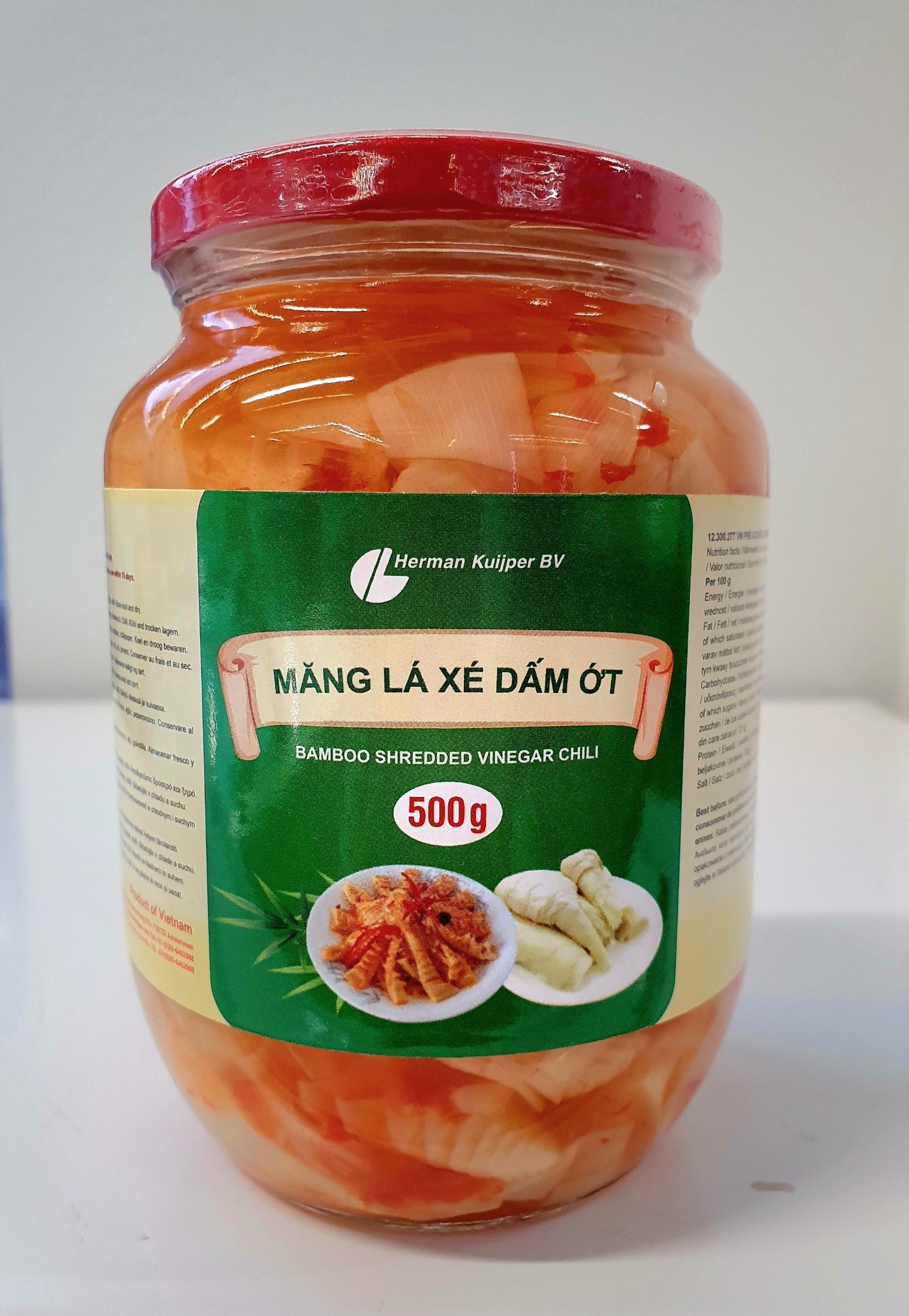 JASMINE Vn Pre-Cooked Bamboo Shredded Vinegar Chili 500G