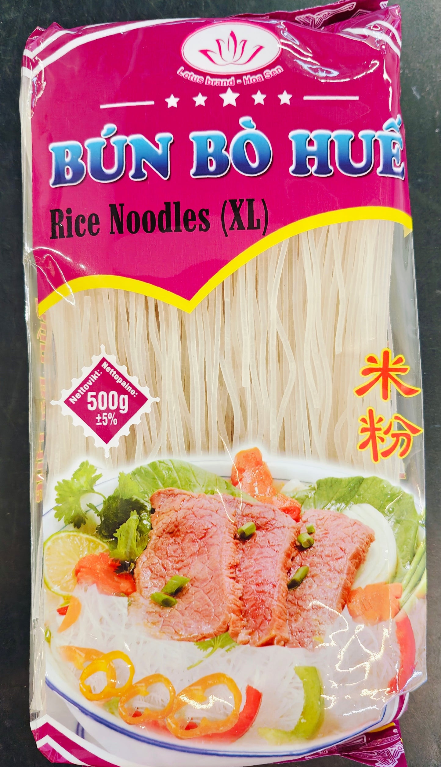 LOTUS Rice Vermicelli Size Xl- Bun Bo Hue 500G
