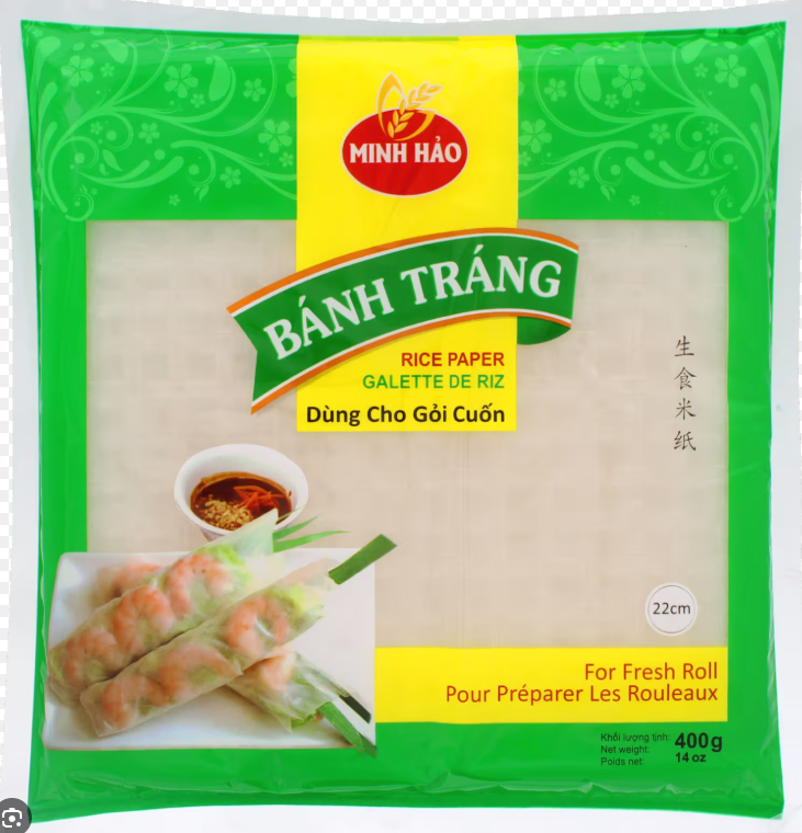 MINH HAO Round Rice Paper For Summer Roll - Banh Trang Goi Cuon 400G