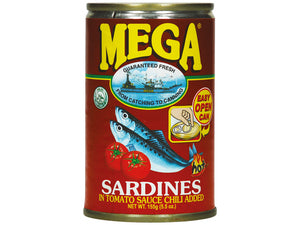 MEGA Sardines Tomato Sauce Chili Red 155G