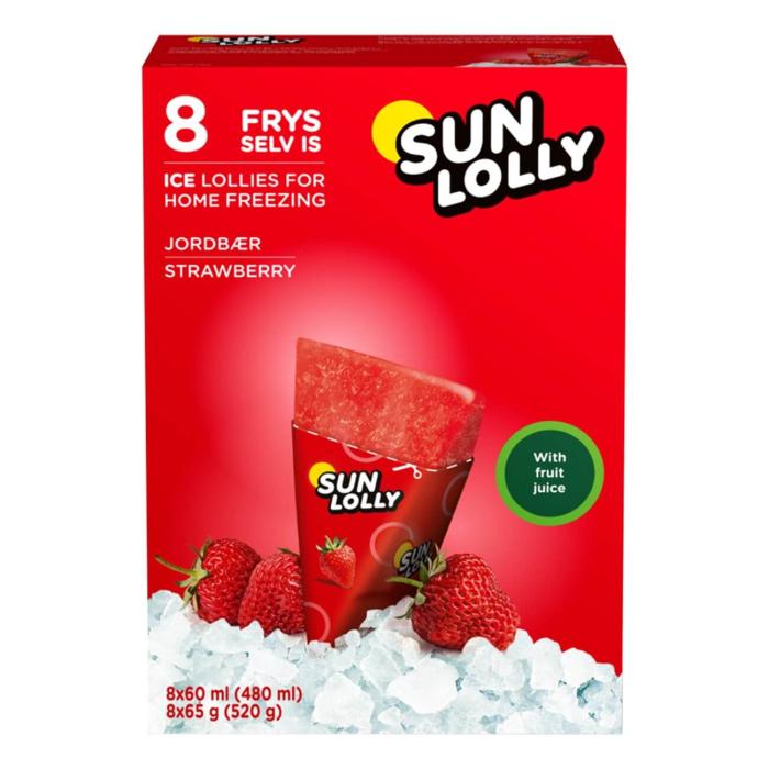 SUN LOLLY Strawberry Red Ice (8Pcs X 66G) 520G