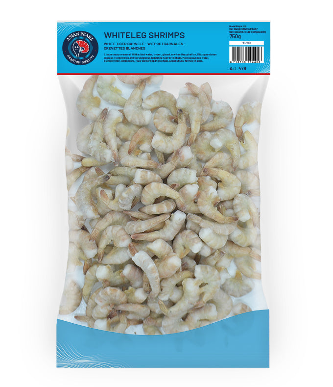 MOOIJER White Leg Vannamei Shrimps Raw Hlso 71/90 1 Kg