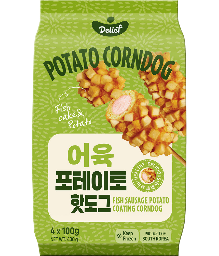 DELIEF Fish Sausage Potato Corndog 400 G