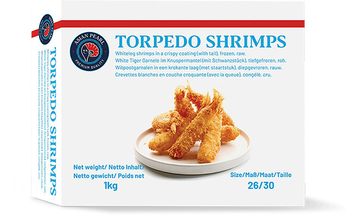 MOOIJER Torpedo Shrimps Raw 26/30 10X1 Kg