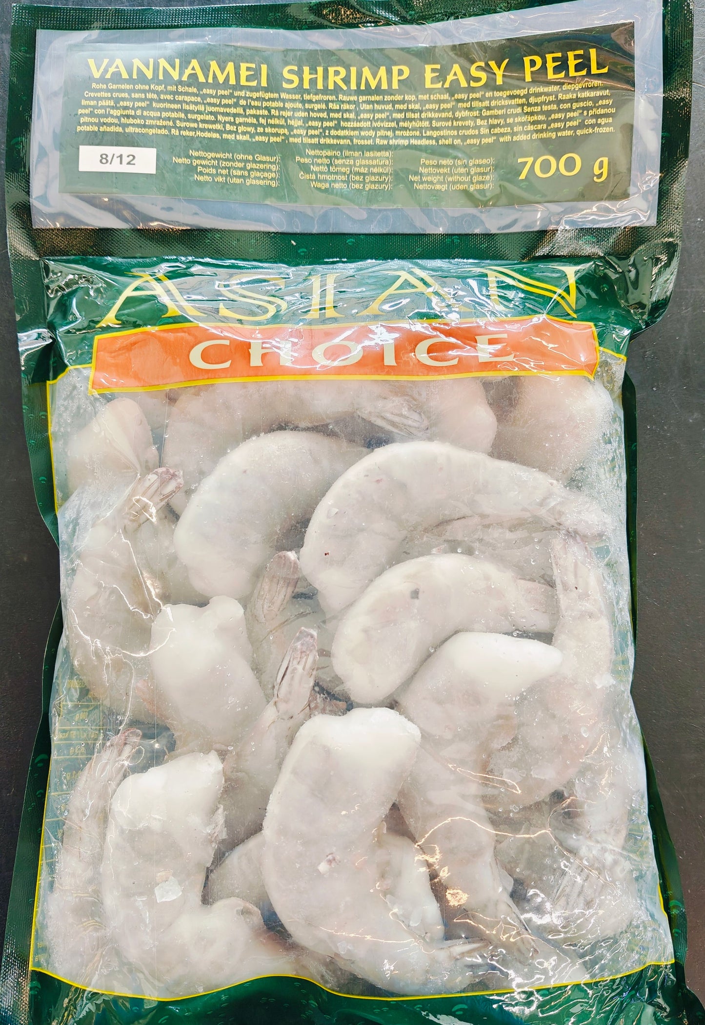 ASIAN CHOICE Vannamei Shrimp Hlso Ezp 8/12 1Kg