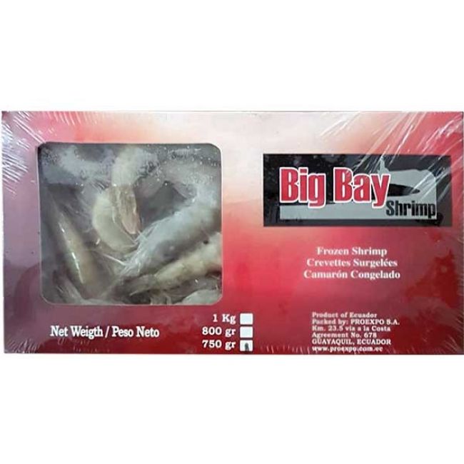 DAYSEABAY Vannamei Shrimps HOSO 20/30 - Big Bay 1Kg