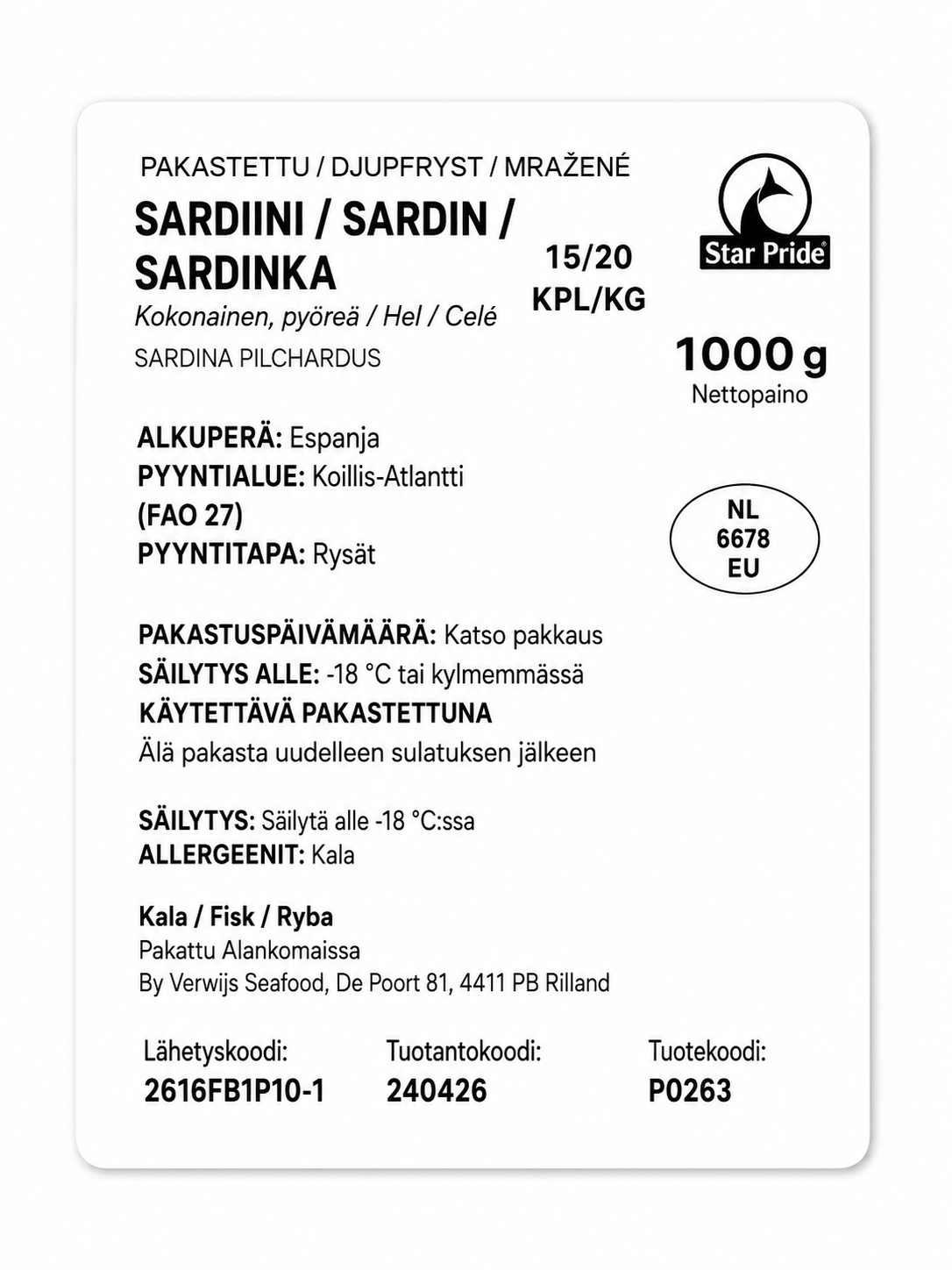 JASMINE Sardines 1Kg - Ca Nuc