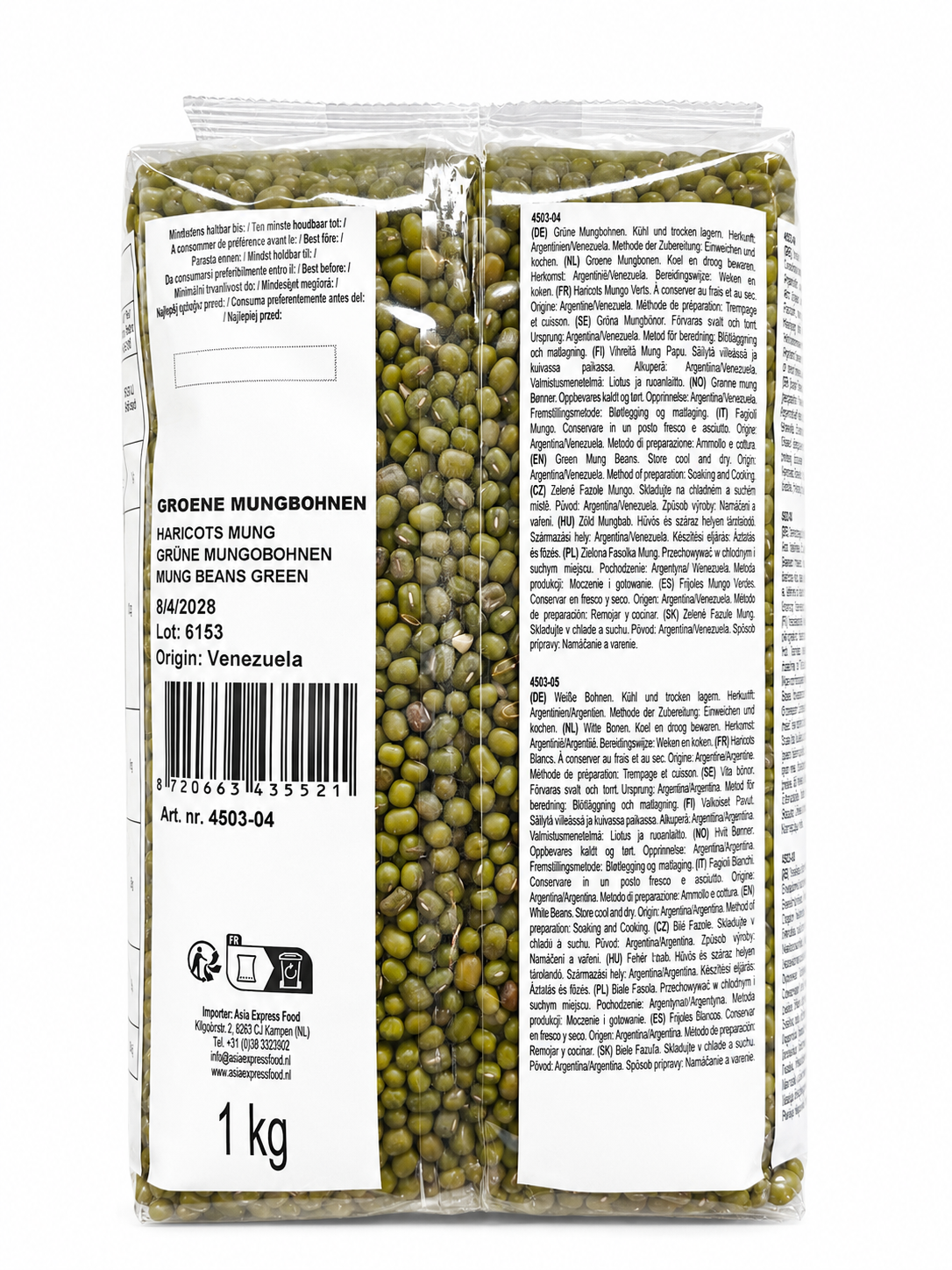 AFROASE Green Mung Beans - Dau Xanh 1Kg