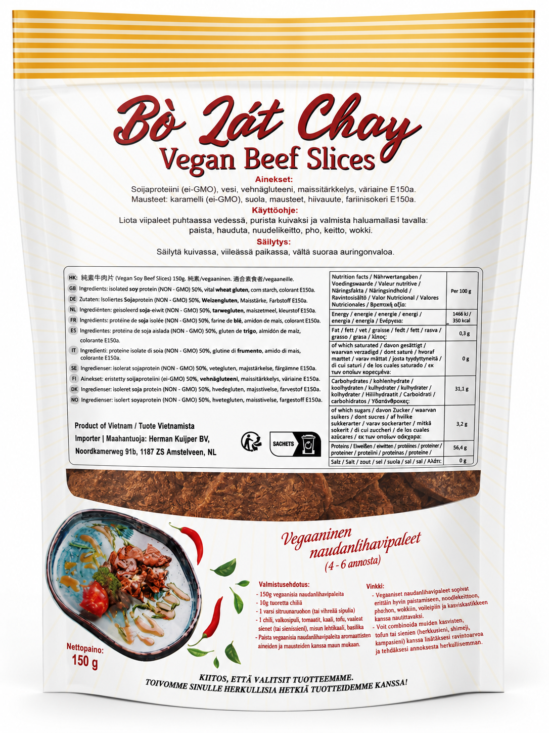 VEGAN Vn Ann Soy Beef Slices - Bo Lat Chay 150G
