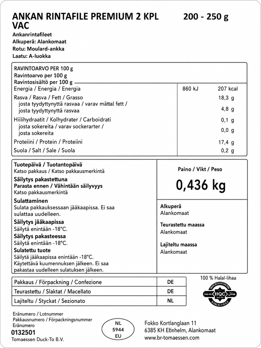 JASMINE Duck Leg - Dui Vit 1kg