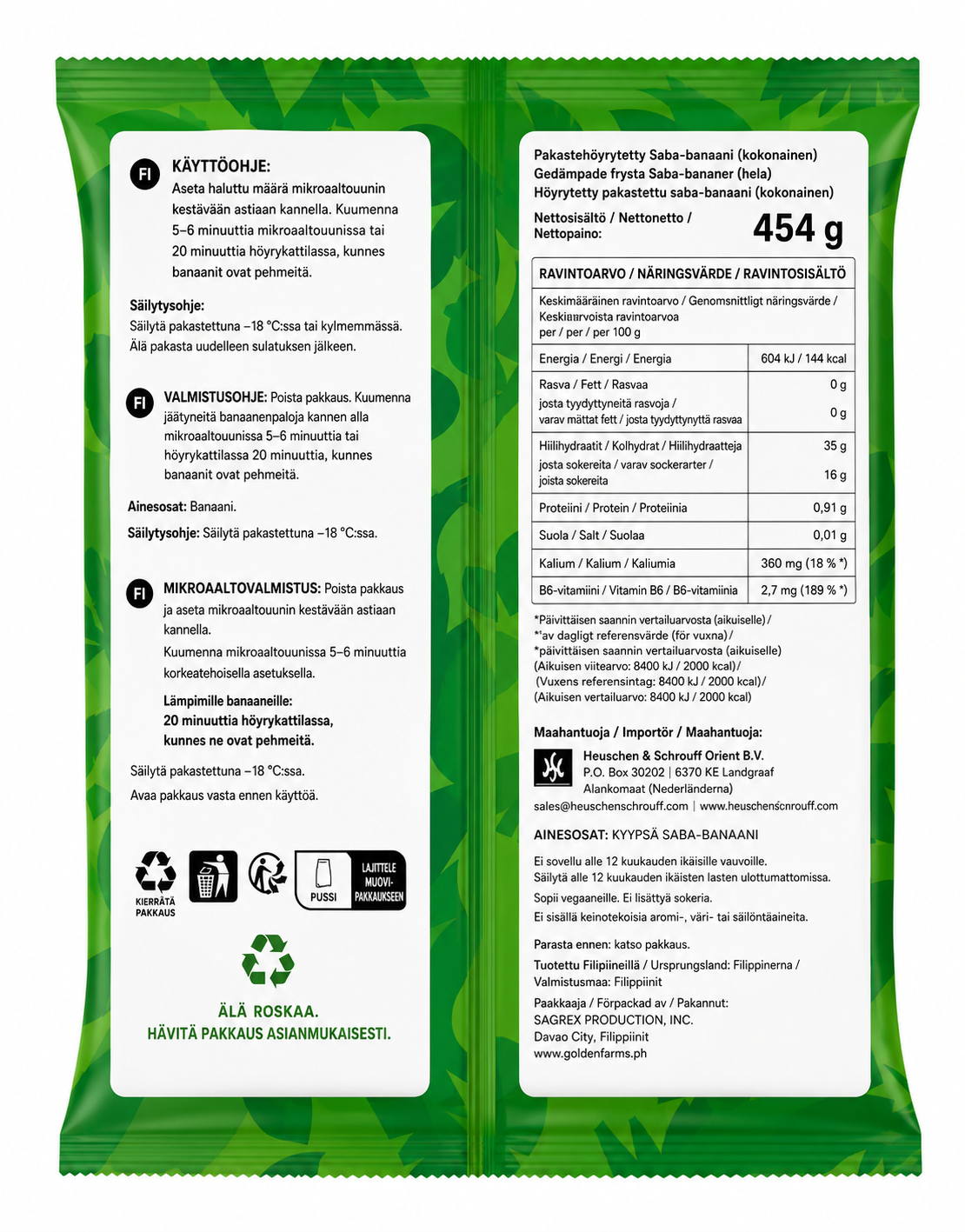 GOLDEN SABA Banana Steamed 454G