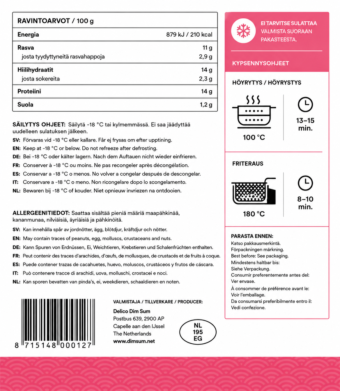 DELICO Sieuw Maai Pork 40 Pcs 800 G