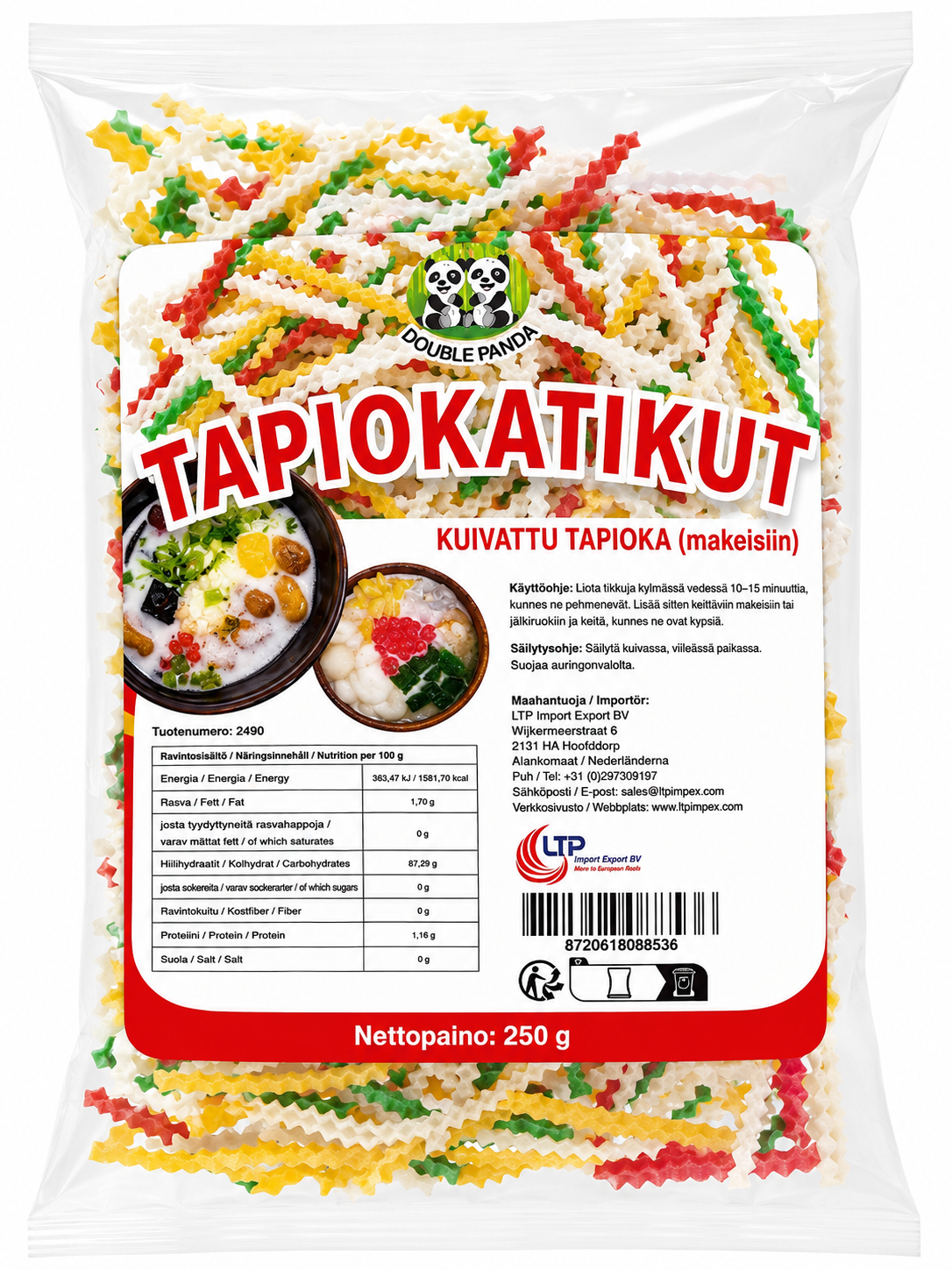 DOUBLE PANDA Dried Tapioca Stick For Sweet Soup / Bot Khoai Soi 250G