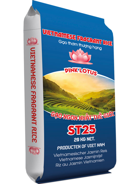 PINK LOTUS Vietnamese Jasmine Rice St25 - Gao St25 20Kg