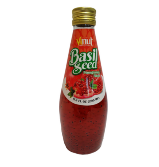 JASMINE Vn Basil Seed Drink Pomegrenate/ Vi Luu 290Ml