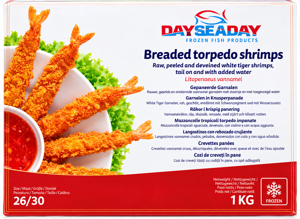 DAYSEADAY Sushi Shrimps Ebi Fry 26-30 Torpedo 1Kg