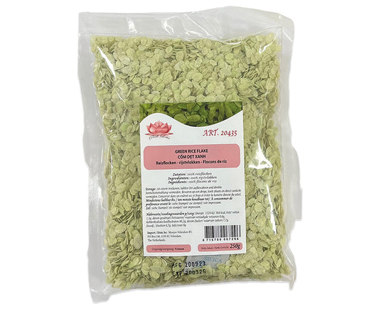 PINK LOTUS Green Rice Flakes - Com Det Xanh 250G