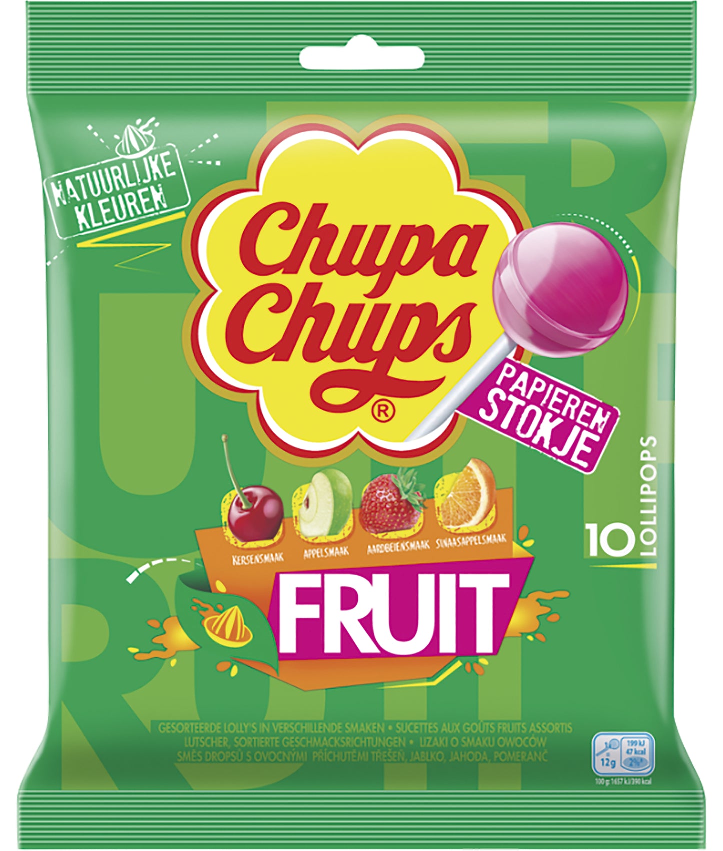 CHUPA CHUPS Lolly Mix Fruit Green Candy 120 G