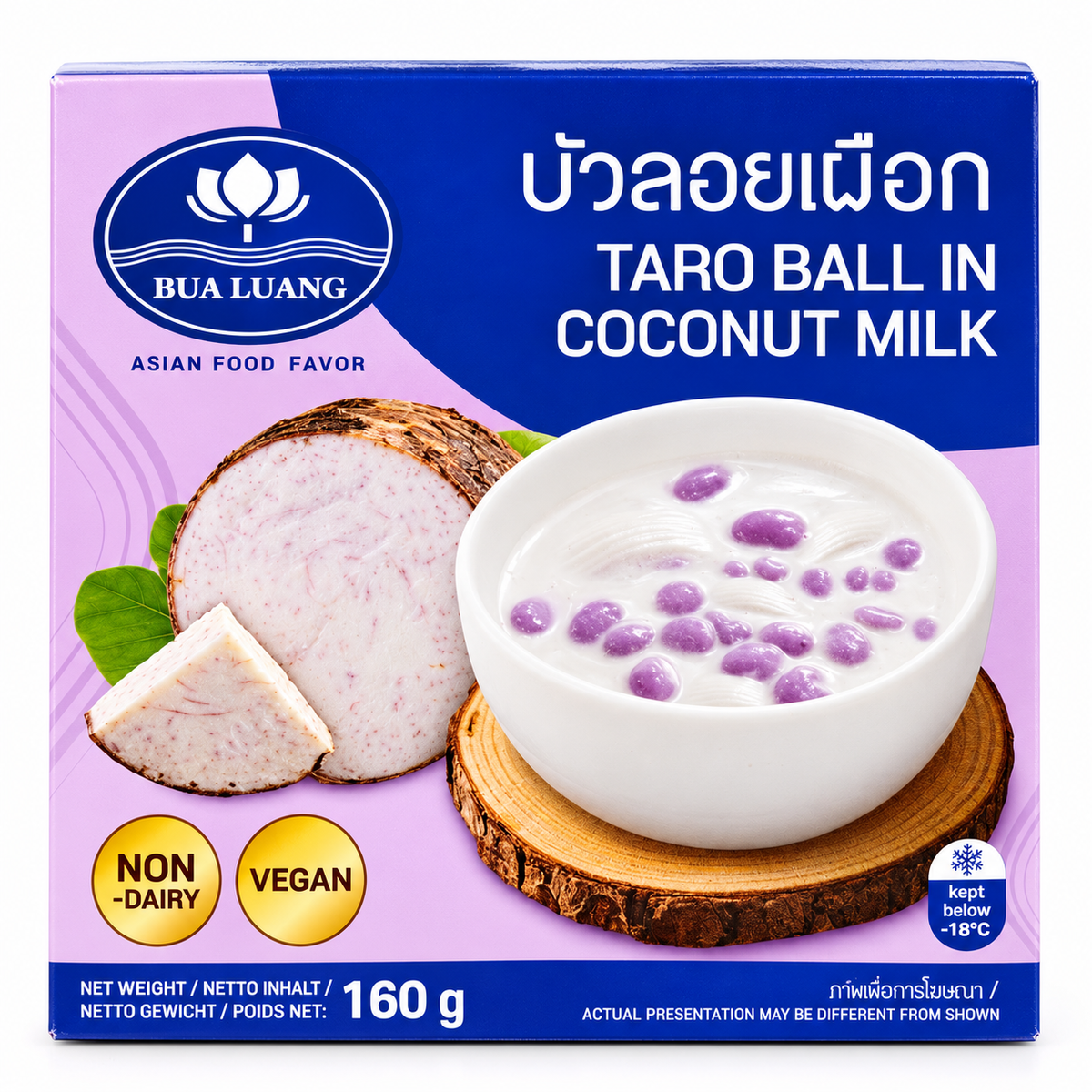 BUA LUANG Frozen Taro Ball In Coconut Milk 160G