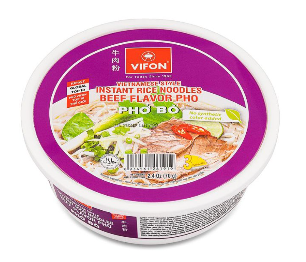 VIFON Vietnamese Instant Rice Noodles Beef Flavor 70 G