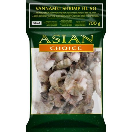 ASIAN CHOICE Vannamei Shrimps Hlso 31/40 1Kg