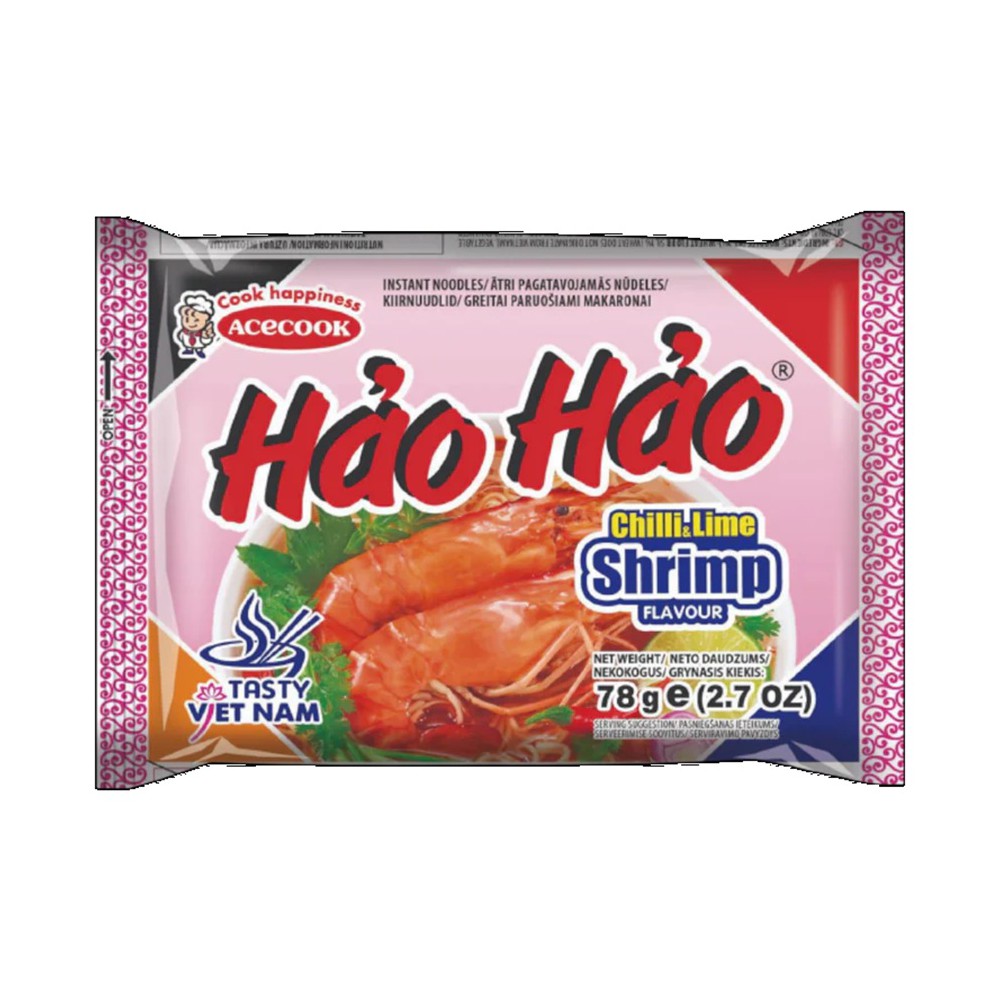 ACECOOK Instant Noodles Chili & Lime Shrimps Haohao 78 G