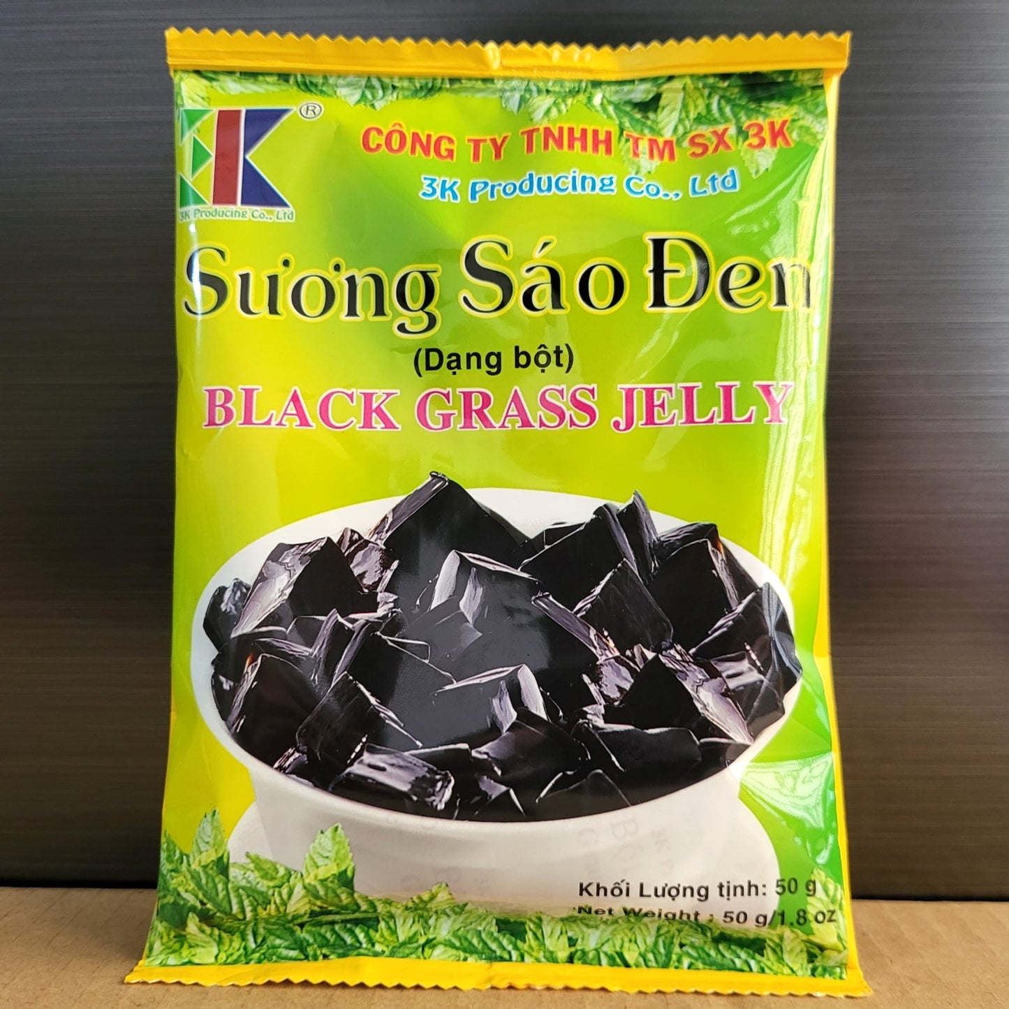 3K FOODS Black Grass Jelly 50G - Suong Sao Den