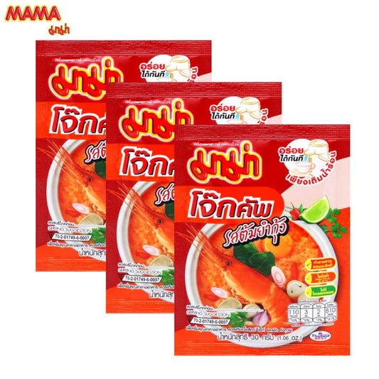 MAMA Instant Rice Porridge, Shrimp Tom Yum 90G (3Pcs)