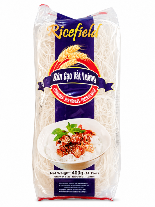 RICEFIELD Vietnam Rice Vermicelli 1,2 Mm / Bun Tuoi 8Pcs 400 G