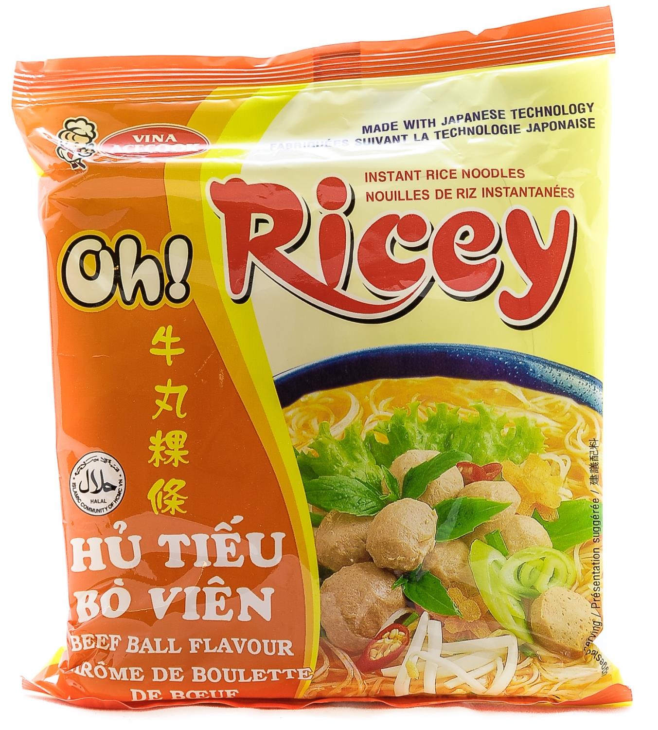 OH RICEY Instant Rice Noodles Beef Ball 70G