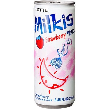 LOTTE Milkis Soft Drink Strawberry Can 250Ml