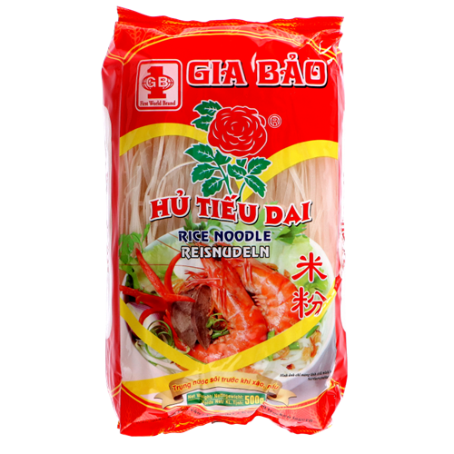 GIA BAO Rice Noodles 2.5Mm 500G - Hu Tieu Dai