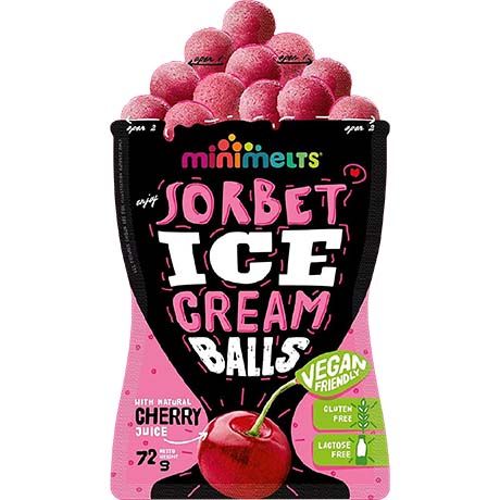 MINI MELTS Ice Cream Sorbet Balls Cherry 72G
