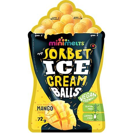 MINI MELTS Ice Cream Sorbet Balls Mango 72 G