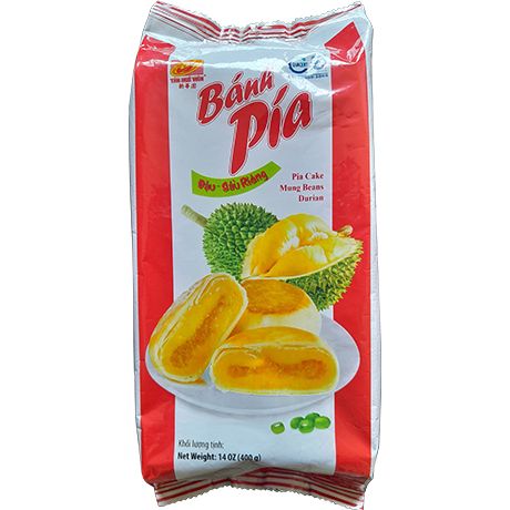 TAN HUE VIEN Pia Cake Mung Beans Durian (Frozen)- Banh Pia Sau Rieng Dau Xanh 400G