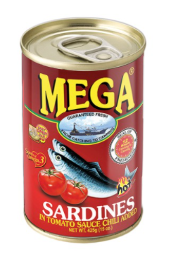 MEGA Sardines Tomato Sauce & Chilli Red  Can 425G