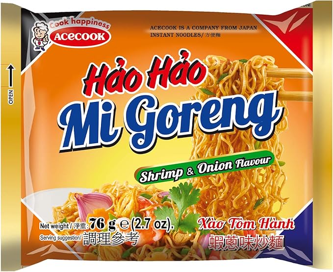 ACECOOK Instant Noodles Shrimp & Onion Haohao - Mi Goreng 76G