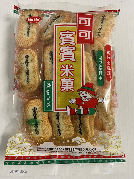 BIN BIN Rice Crackers Seaweed Flavour 150G