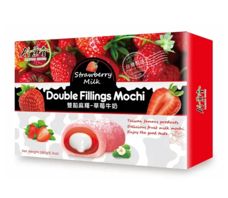 BAMBOO HOUSE Double Filling Mochi Strawberry Milk 180G