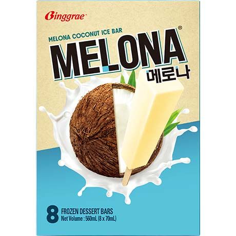 BINGGRAE Melona Ice Bar Coconut 8 X 70Ml