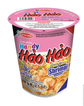 ACECOOK Hao Hao Instant Noodles Shrimps (Cup) 68G