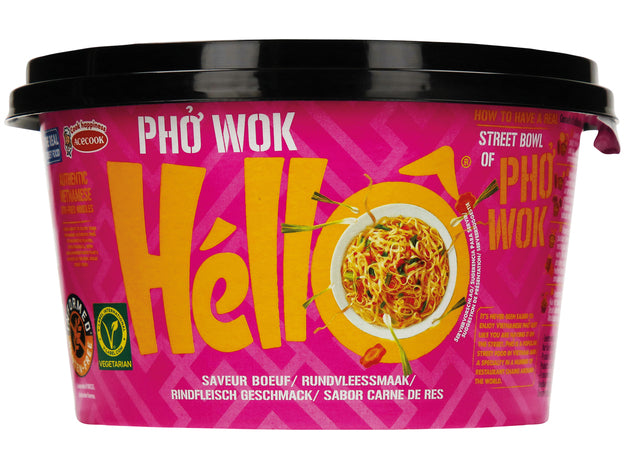 HELLO PHO WOK Instant Noodle Beef Flavour 76G