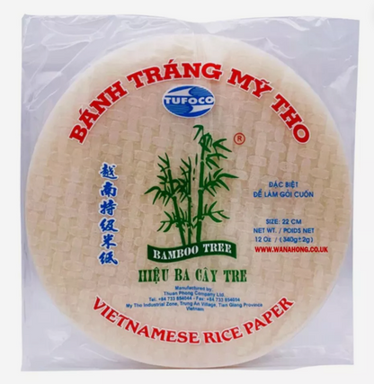 TOFOCO Bamboo Tree Rice Paper For Summer Roll 22cm - Banh Trang Goi Cuon 340G