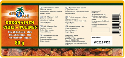 AFROASE Chili Pepper Whole Hot 80G