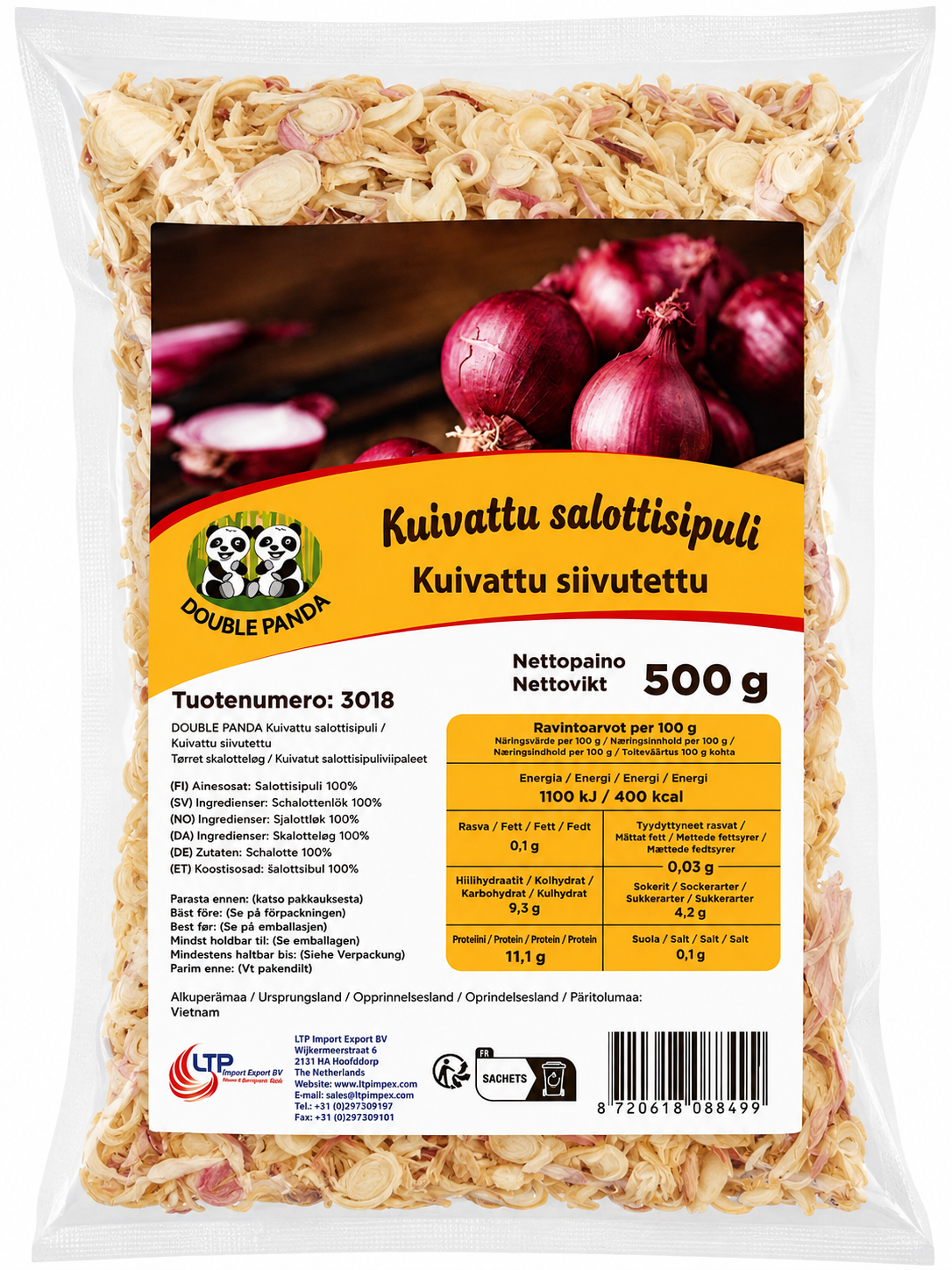 DOUBLE PANDA Dried Shallot Slice Hanh Tim Say Kho 500G