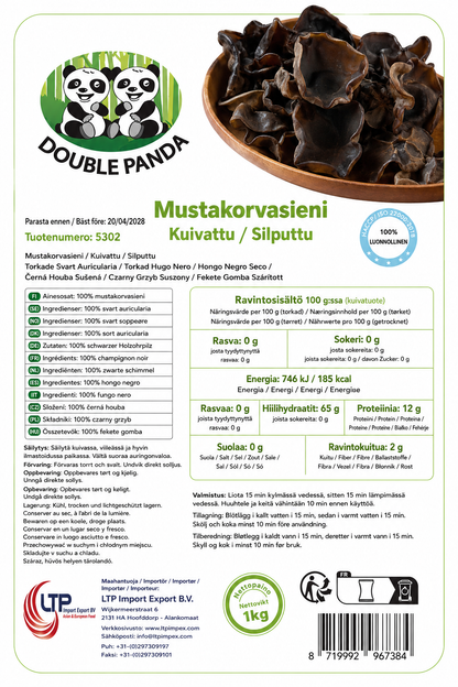 DOUBLE PANDA Whole Black Fungus / Nam Meo 1Kg