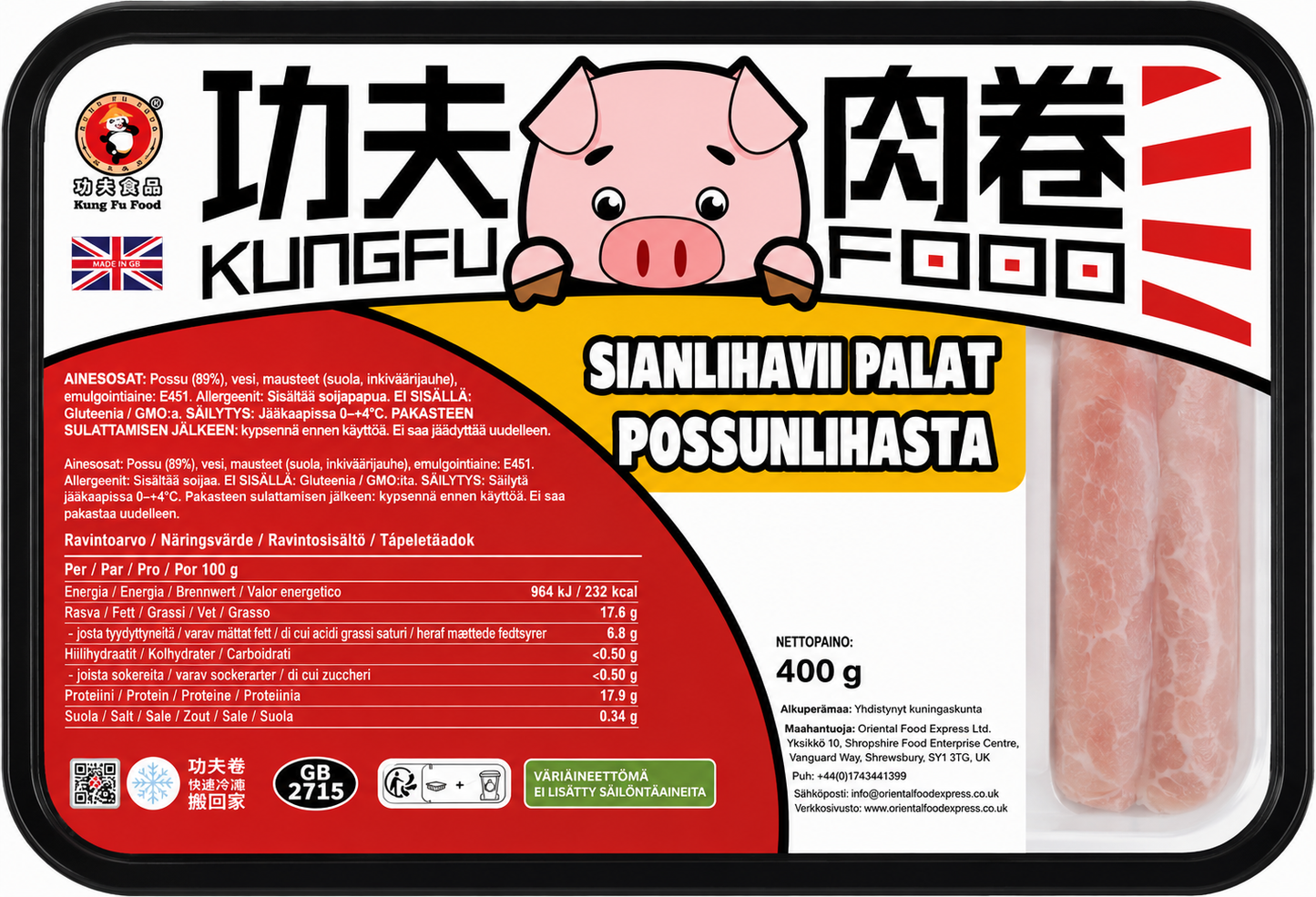 KUNG FU FOOD Pork Slices 400 G