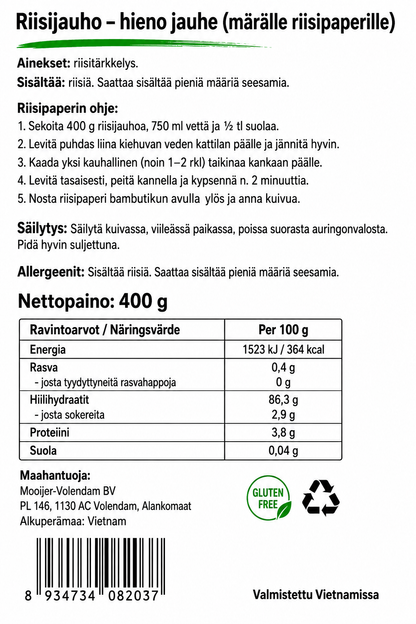 VINH THUAN Flour Wet Rice Paper Bot Banh Cuon 400G