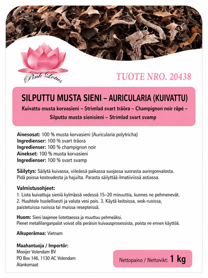 PINK LOTUS Chopped Black Fungus / Nam Meo Cat Soi1 Kg